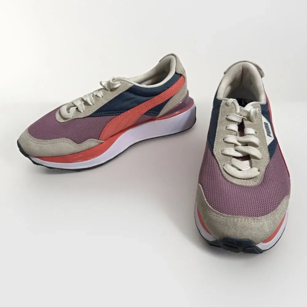 Puma Cruise Rider Sneakers Womens 8M Low Top Shoes Purple Orange Blue